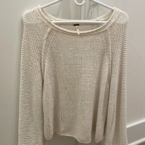 Free People White Cut Out Sweater
